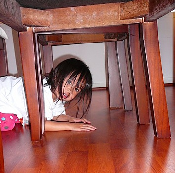 Kathy playing hide & seek