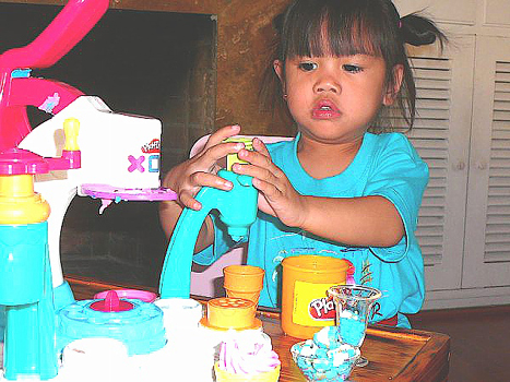 Kathy with Play-Doh